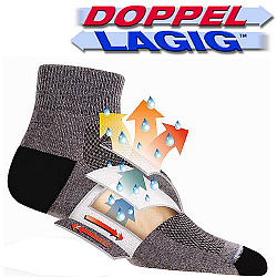 WRIGHTSOCK Silver Stride Crew | Mitteldick | Schwarz