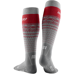 CEP Ski Thermo MERINO Compression Socks Herren | Grey Red