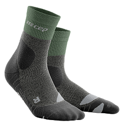 CEP Hiking Merino Mid Cut Compression Socks Herren | Green Grey