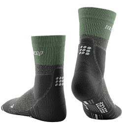 CEP Hiking Merino Mid Cut Compression Socks Herren | Green Grey