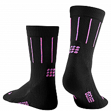 CEP The Run 4.0 Mid Cut Compression Socks Damen | Pinstripe Black