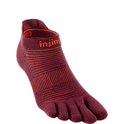 Injinji Run Lightweight No Show Zehensocken | D�nn | Mahogany