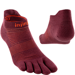 Injinji Run Lightweight No Show Zehensocken | D�nn | Mahogany