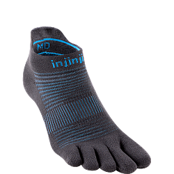 Injinji Run Lightweight No Show Zehensocken | D�nn | Carbon