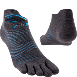 Injinji Run Lightweight No Show Zehensocken | D�nn | Carbon